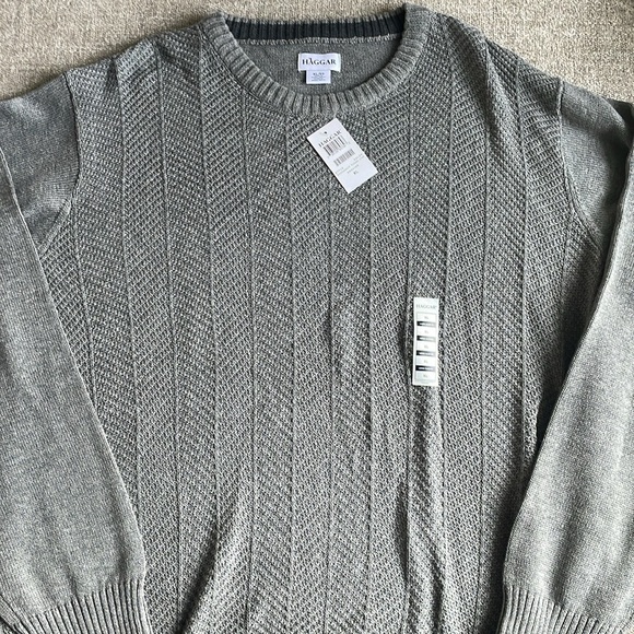 NWT Men’s XL Haggar Long Sleeve Grey Sweater - Picture 2 of 6